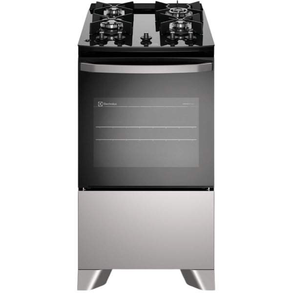 Fogão 4 Bocas Electrolux Efficient FE4GG Piso Mesa de Vidro Tripla Chama PerfectCook Cinza Bivolt