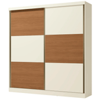Roupeiro T592 Kappesberg 220cm 2 Portas Correr Flex Off White e Canela