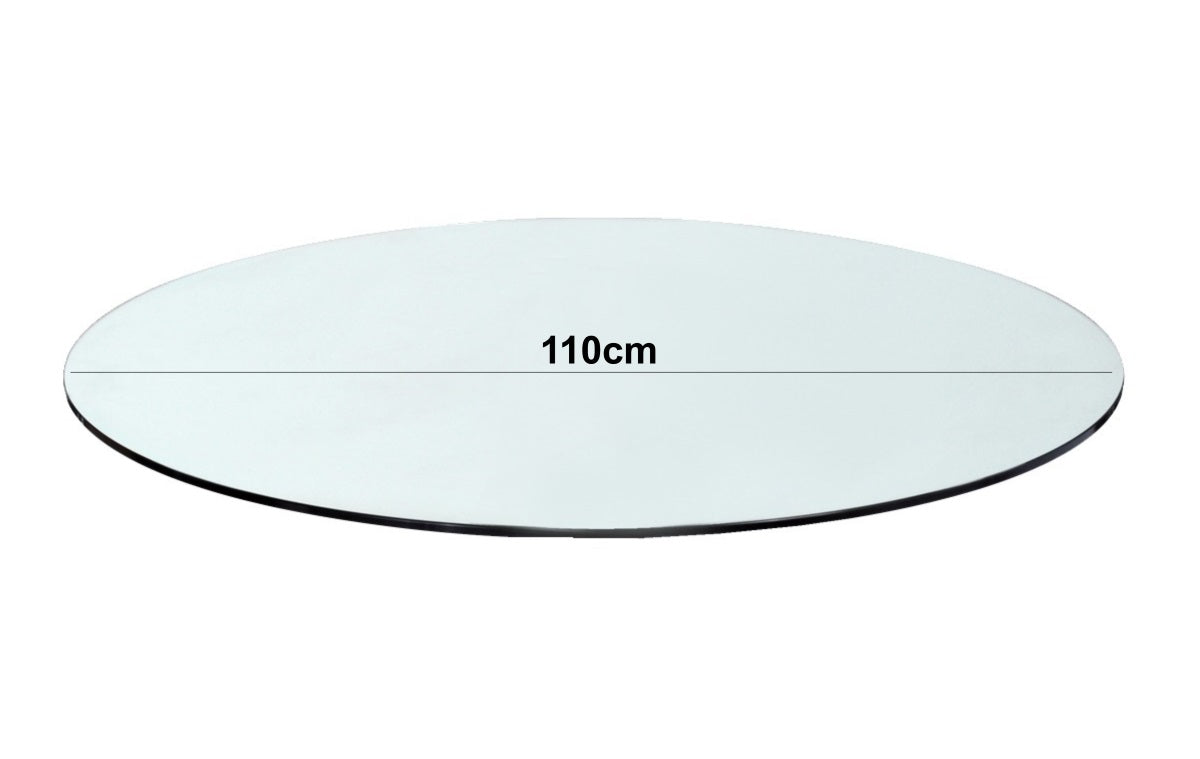 Vidro 6mm 110x110cm Redondo Lapidado Incolor