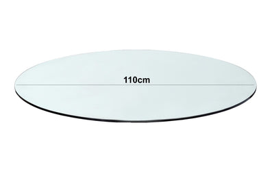 Vidro 6mm 110x110cm Redondo Lapidado Incolor
