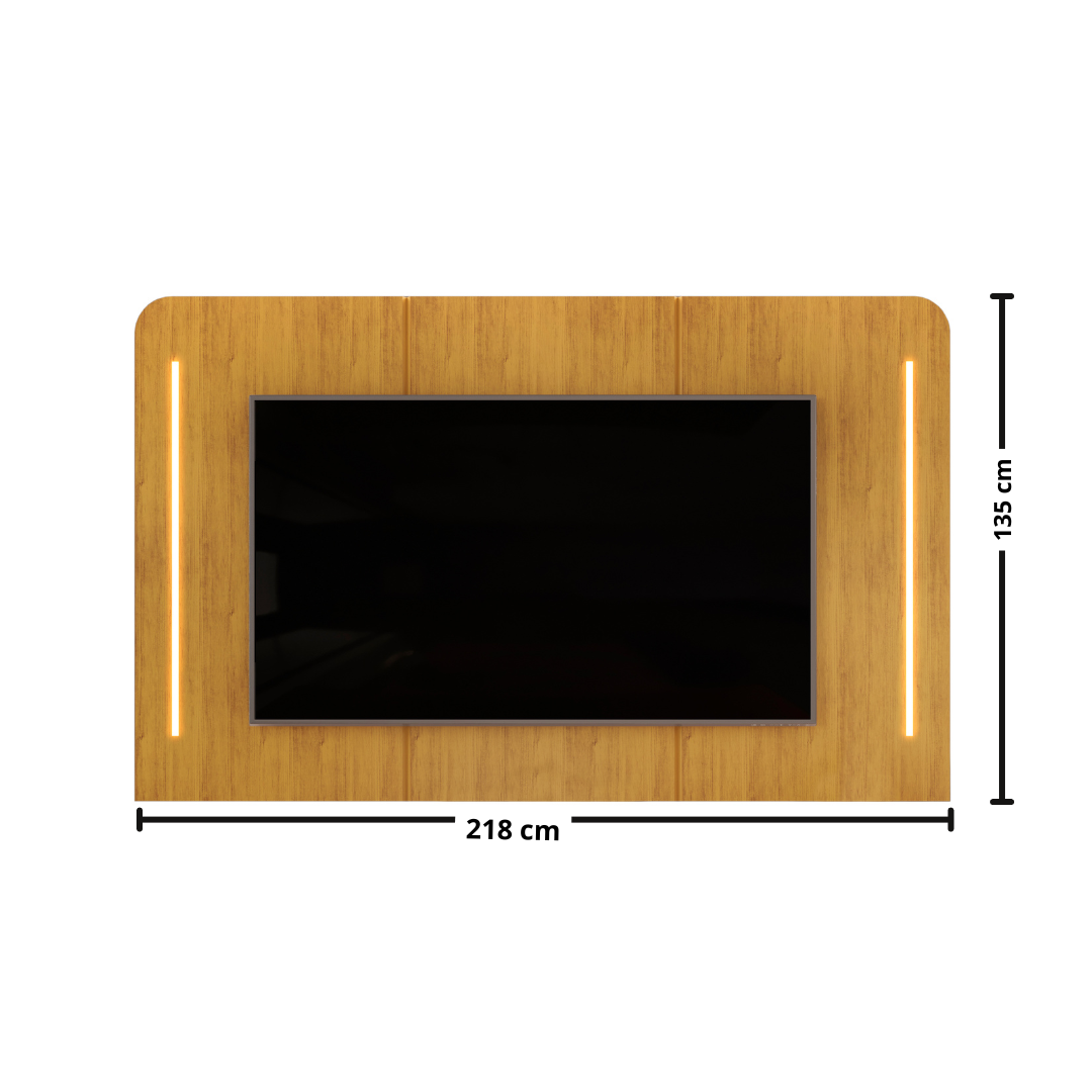 Painel Suspenso Atlas para TVs até 75" DJ Móveis com Led Cedro