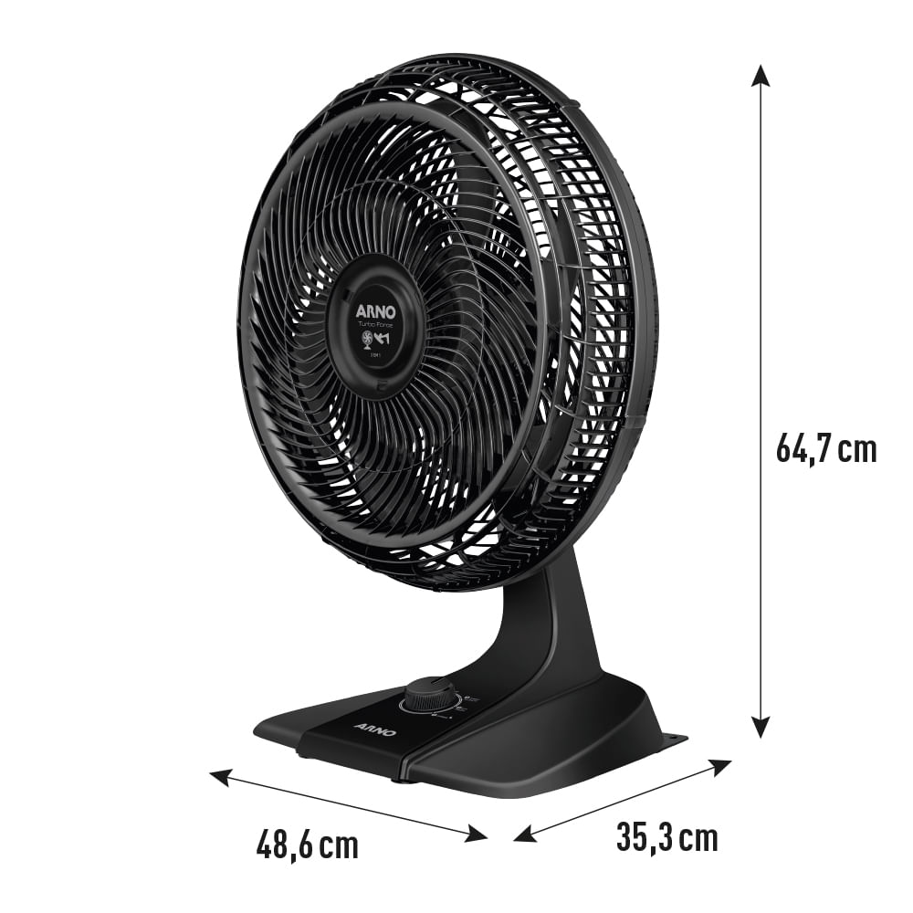 Ventilador de Mesa/Parede Arno Turbo Force VF42 40cm Preto 220V