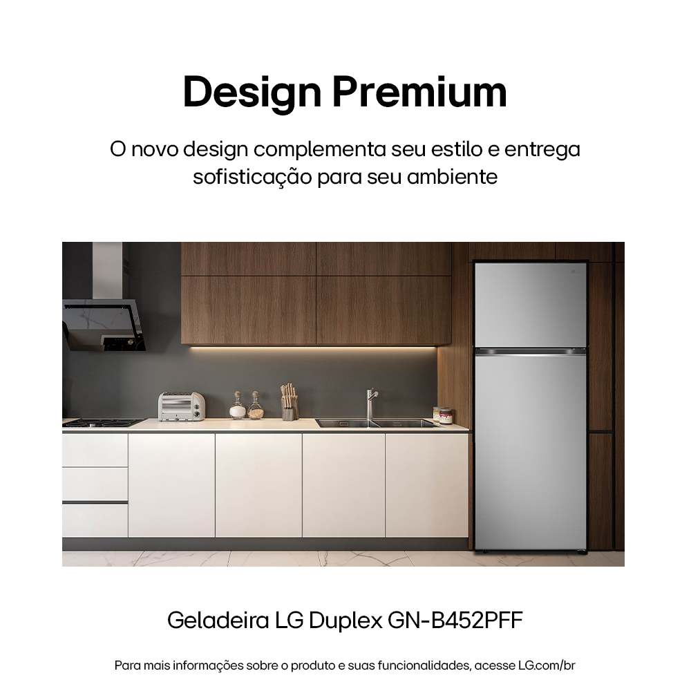 Refrigerador LG 461L Duplex Inverter Inox 220V