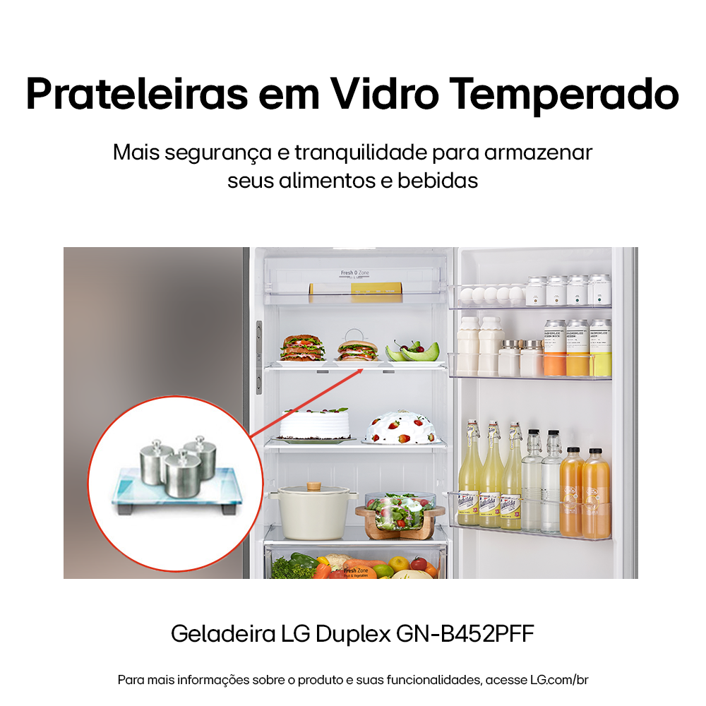 Refrigerador LG 461L Duplex Inverter Inox 220V