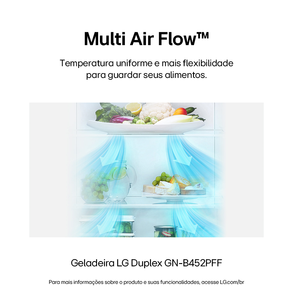 Refrigerador LG 461L Duplex Inverter Inox 220V