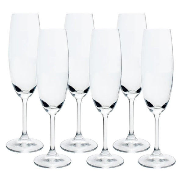 Jogo de 6 Taças para Champanhe Full-Fit em Cristal Ecológico 220ml