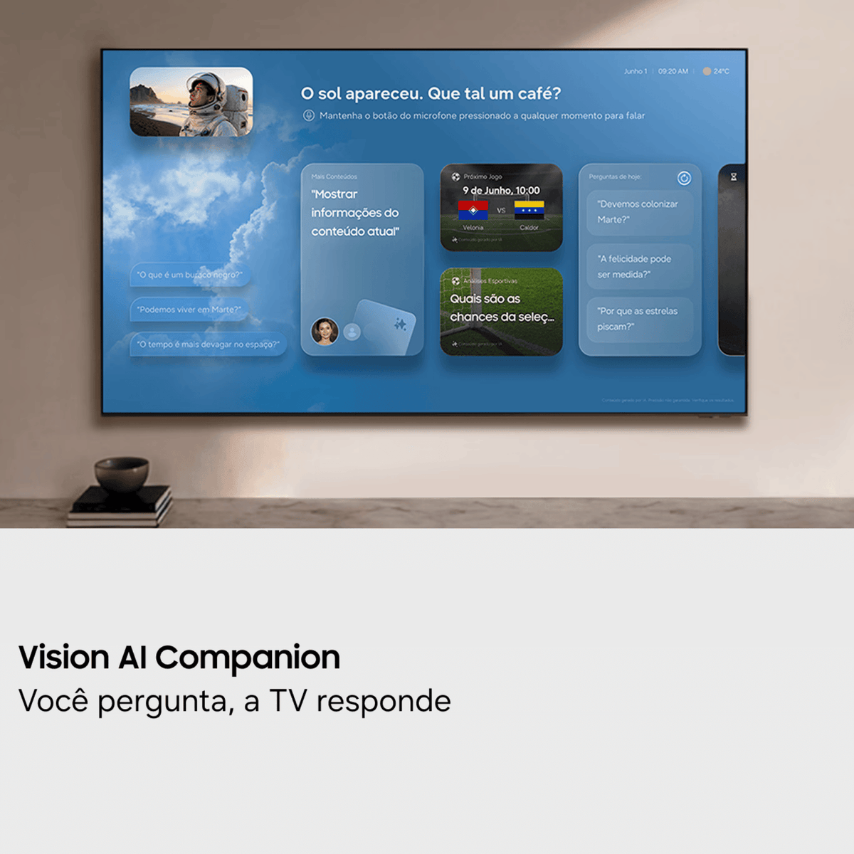 Smart TV Mini LED 75" 4K Samsung M75H Vision AI Bivolt