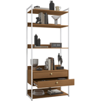 Armário Industrial Closet LI049 Kappesberg 89cm 5 Prateleiras 2 Gavetas Canela e Branco