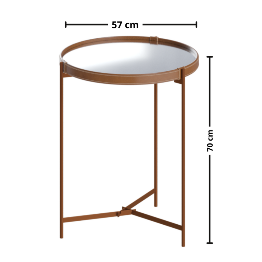 Mesa Lateral Aqua com Espelho Imcal 57x70 Cobre