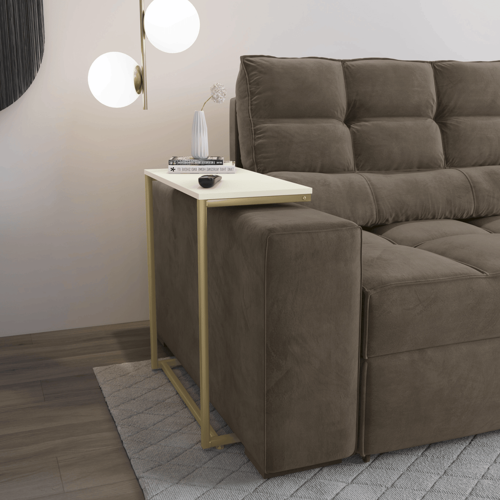Mesa de Apoio Industrial Kappesberg LI025 Off White e Dourado