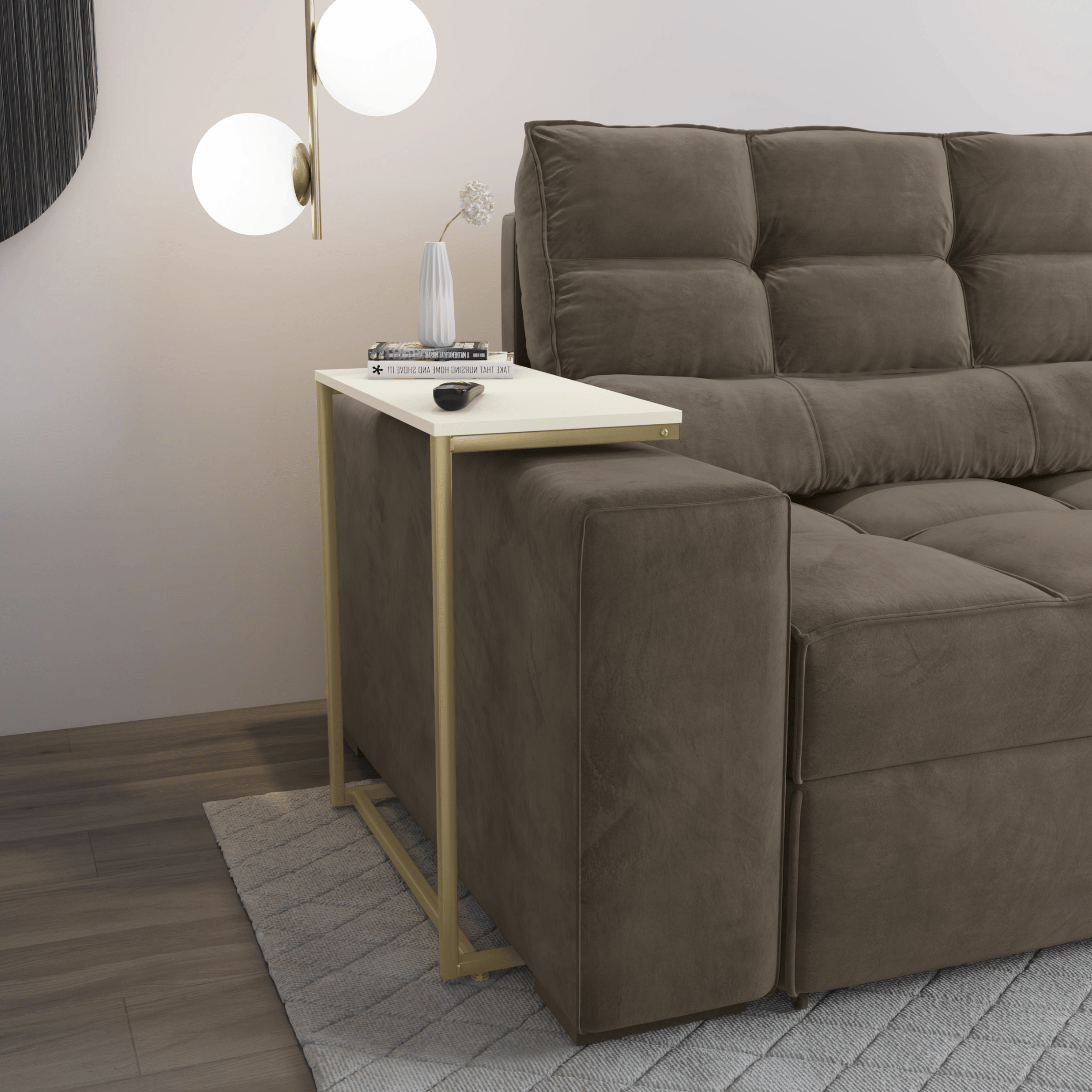 Mesa de Apoio Industrial Kappesberg LI025 Off White e Dourado