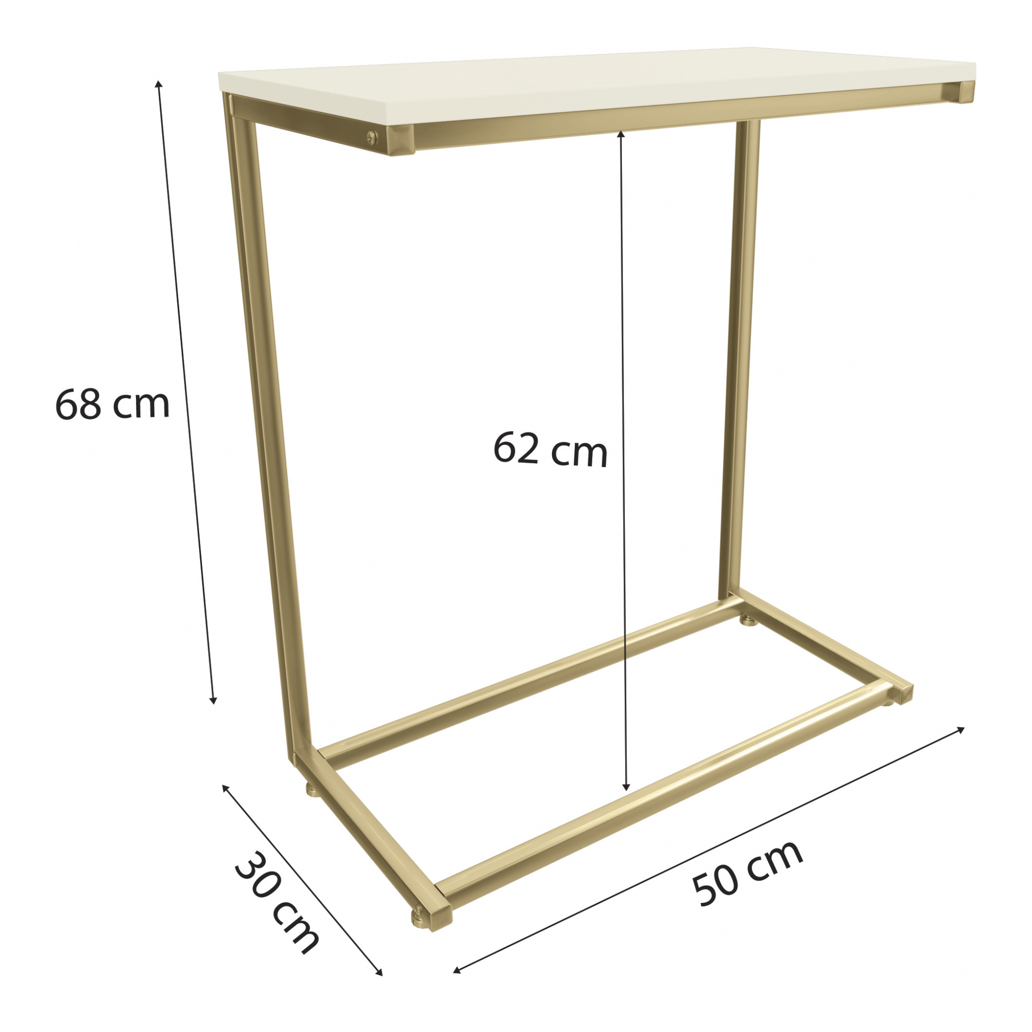 Mesa de Apoio Industrial Kappesberg LI025 Off White e Dourado