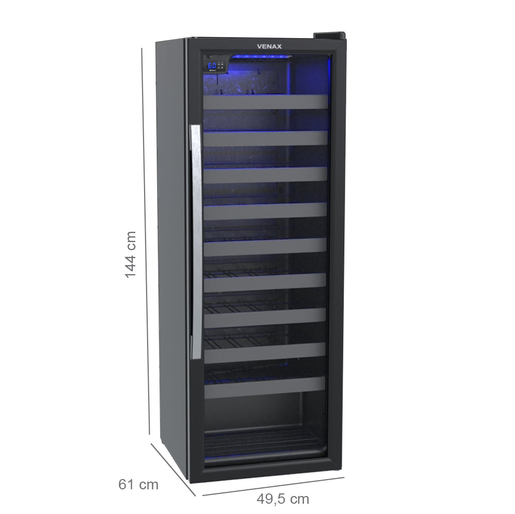 Adega Venax 50 Garrafas Piubella 1 Porta 13703 Preto 220V