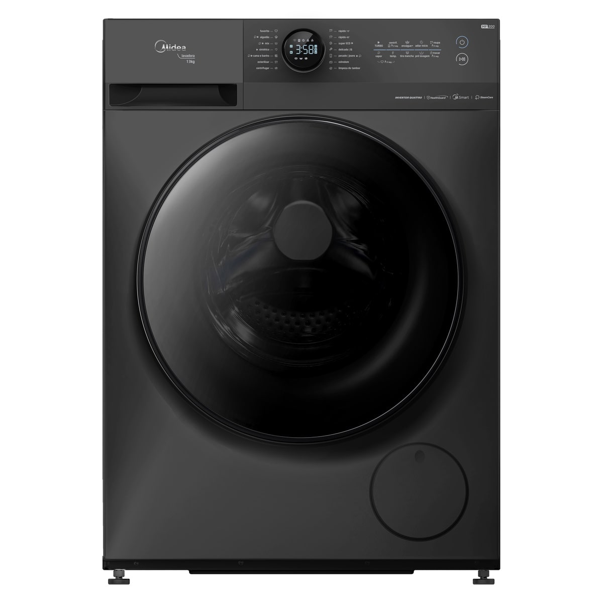 Lavadora de Roupas Midea 13KG HealthGuard Smart Motor Inverter Titanium 220V