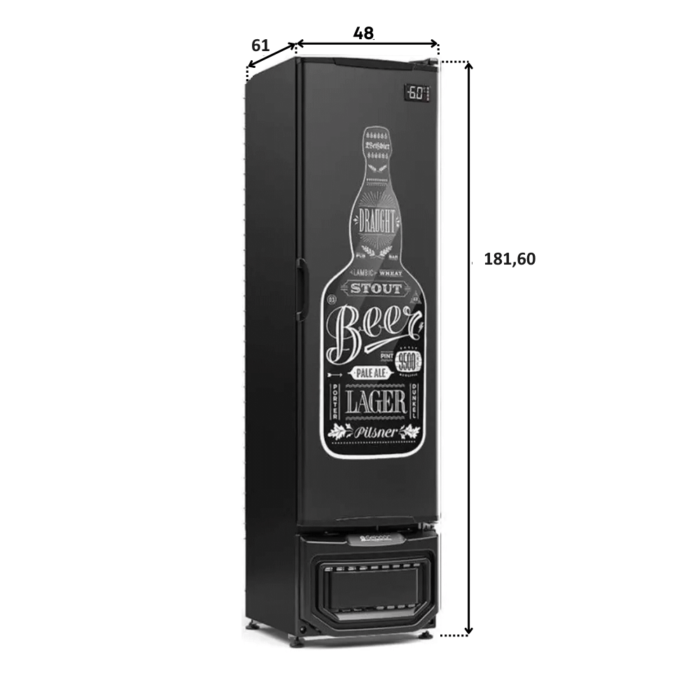 Cervejeira Gelopar 228L GCB-23E Porta Adesivada Beer Preto 220V