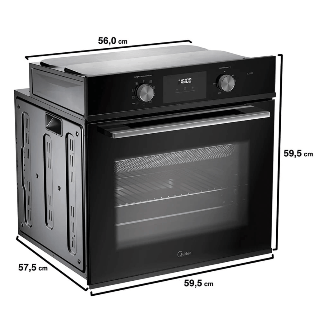 Kit Midea de Embutir Forno Elétrico 80L TSD80P2 + Micro-ondas 35L MGB35M2 Preto 220V