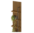 Módulo Lateral para Rack com Painel Ouro Preto Linea 44cm Nature e Off White