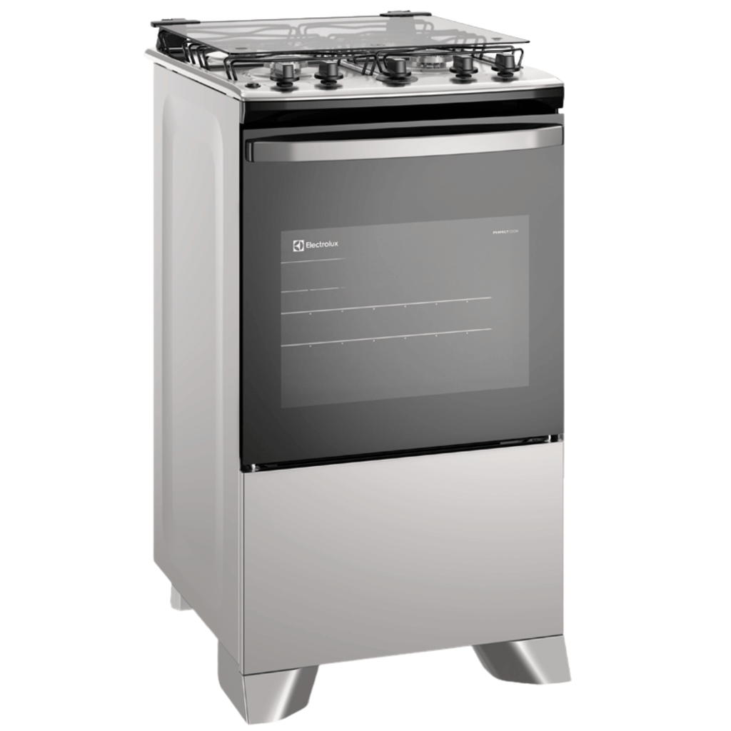 Fogão 4 Bocas Electrolux Efficient FE4IG Piso Mesa de Inox PerfectCook e VaporBake Cinza Bivolt