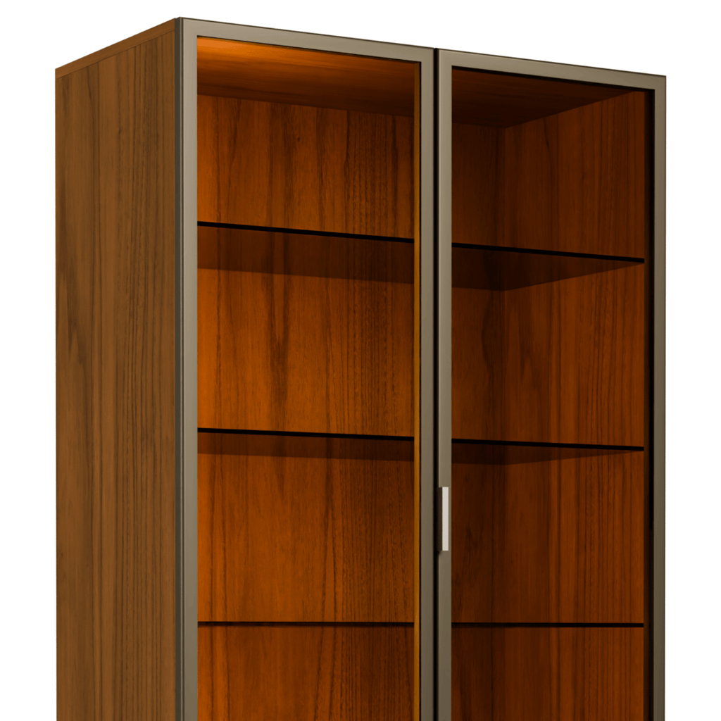 Cristaleira Atria Província 77cm 2 Portas 2 Gavetas Canela