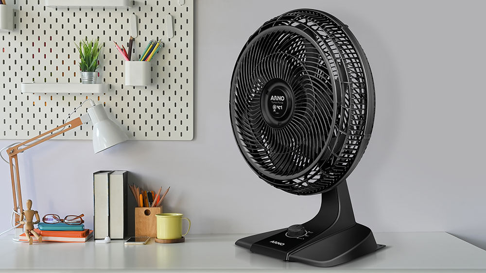Ventilador de Mesa/Parede Arno Turbo Force VF42 40cm Preto 220V