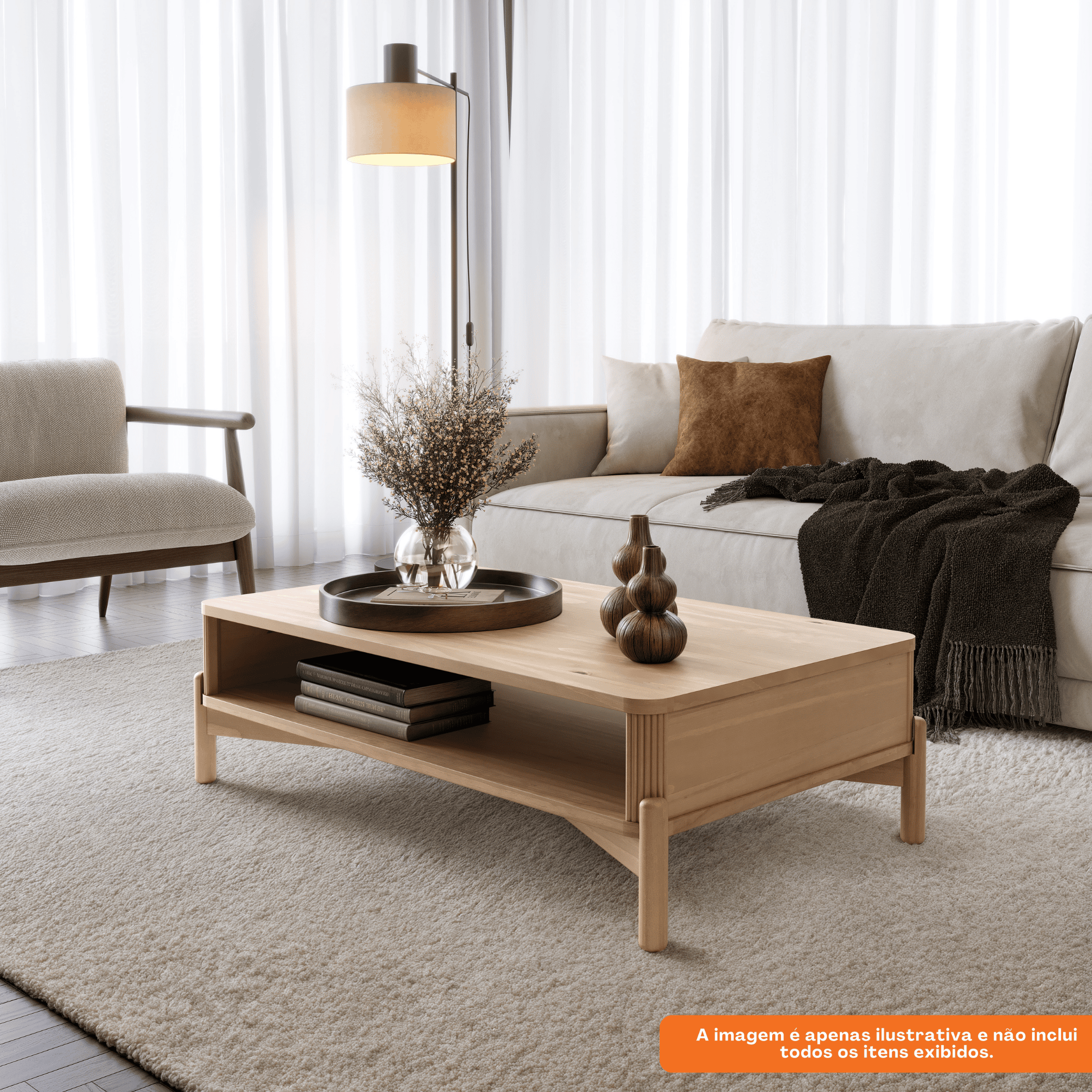 Mesa de Centro Nest Finestra 102x60 Tauari