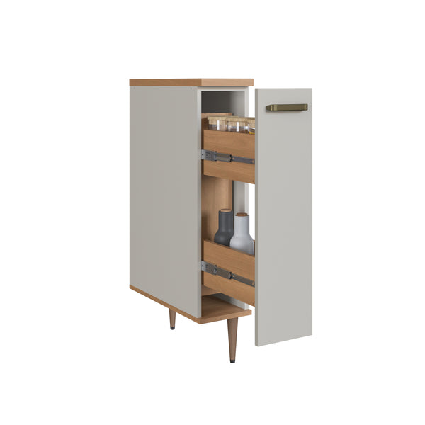 Armário Balcão de Cozinha Isabelle Delmarco 20cm Porta Condimentos Freijó e Arenas