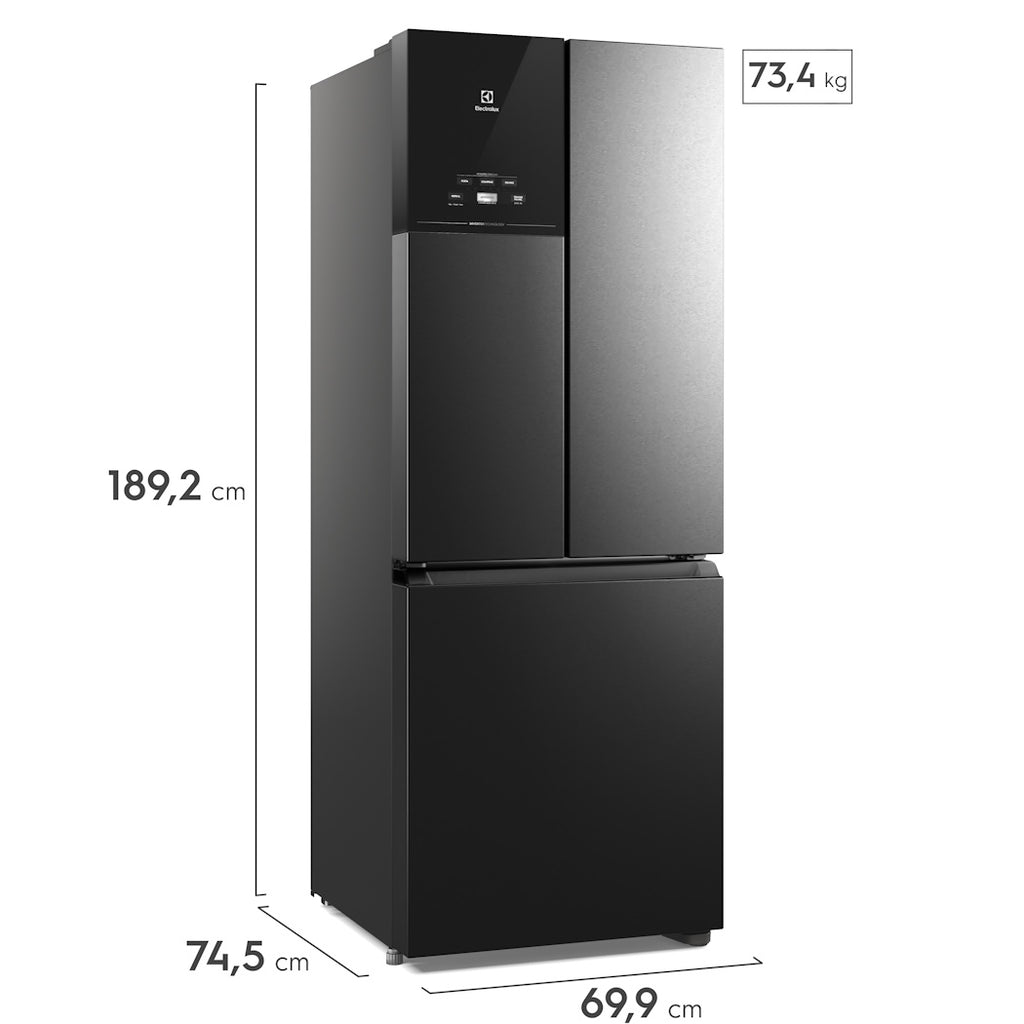 Refrigerador Electrolux 480L IM7 Inverter Efficient AutoSense Black Look 220V