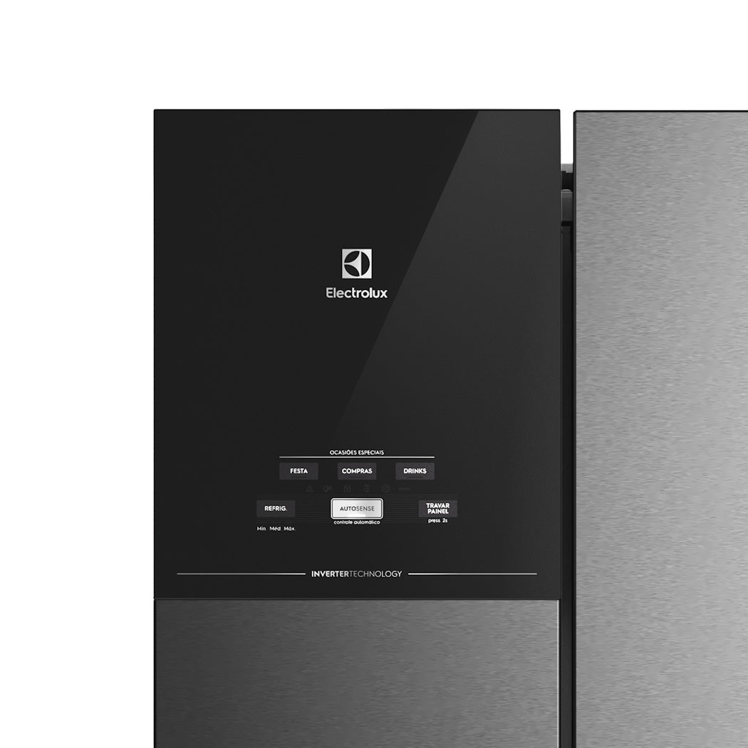 Refrigerador Electrolux 480L IM7 Inverter Efficient AutoSense Black Look 220V