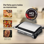 Sanduicheira e Mini Grill HQ Antiaderente 1000W Inox 220V
