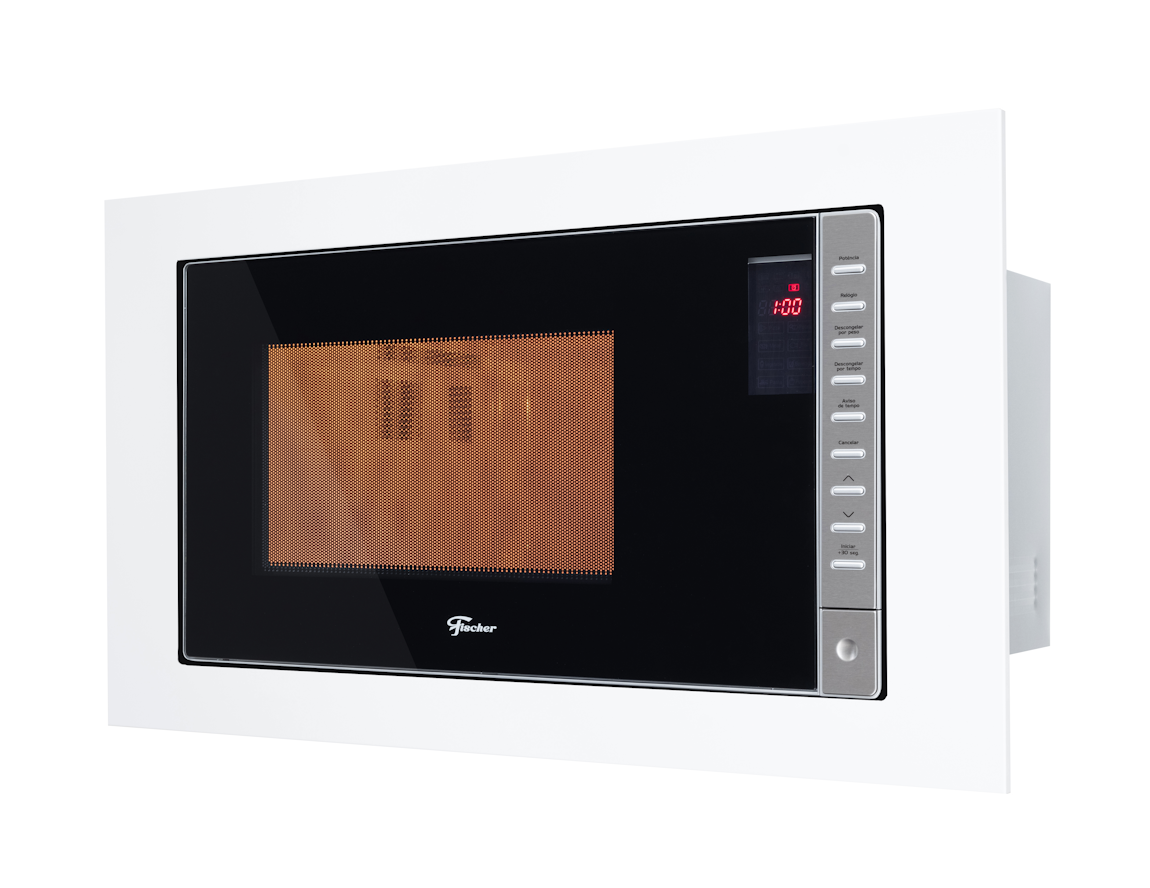 Kit Fischer de Embutir Forno Elétrico 48L Fit Line + Micro-ondas 25L Fit Line Branco 220V
