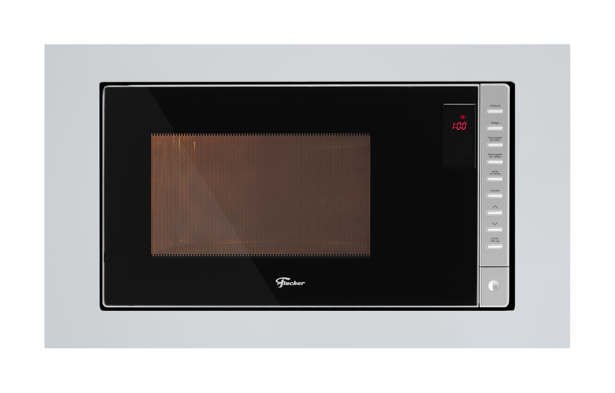 Kit Fischer de Embutir Forno Elétrico 48L Fit Line + Micro-ondas 25L Fit Line Branco 220V