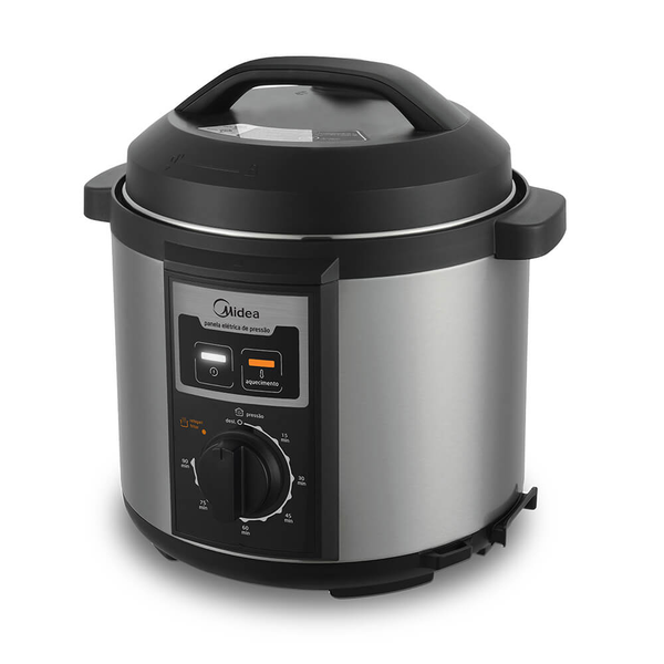 Panela de Pressão Elétrica Midea 6L Mecânica  Practia PPB72 Inox/Preto 220V