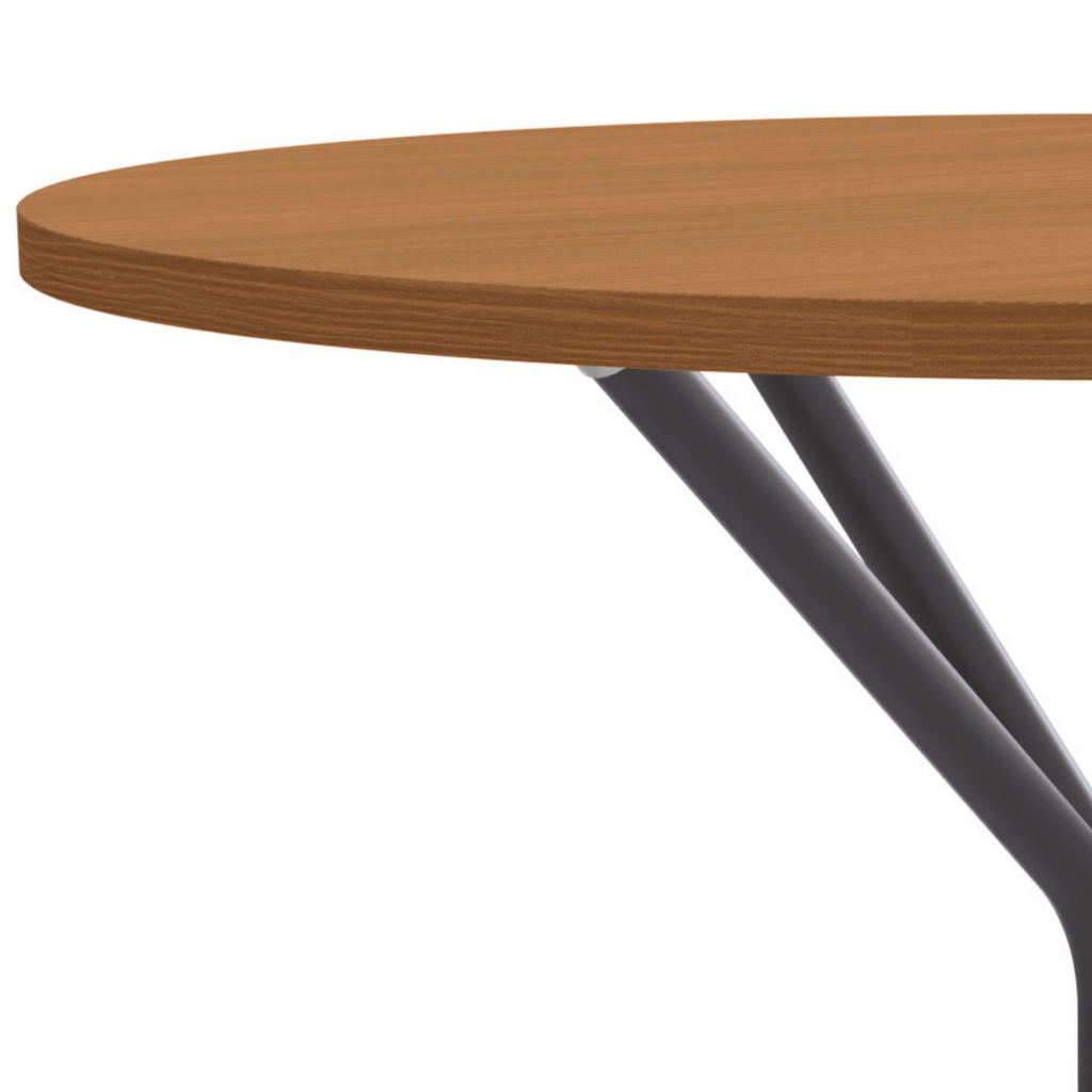 Mesa Redonda Creta Kappesberg 90cm Crome Canela e Preto
