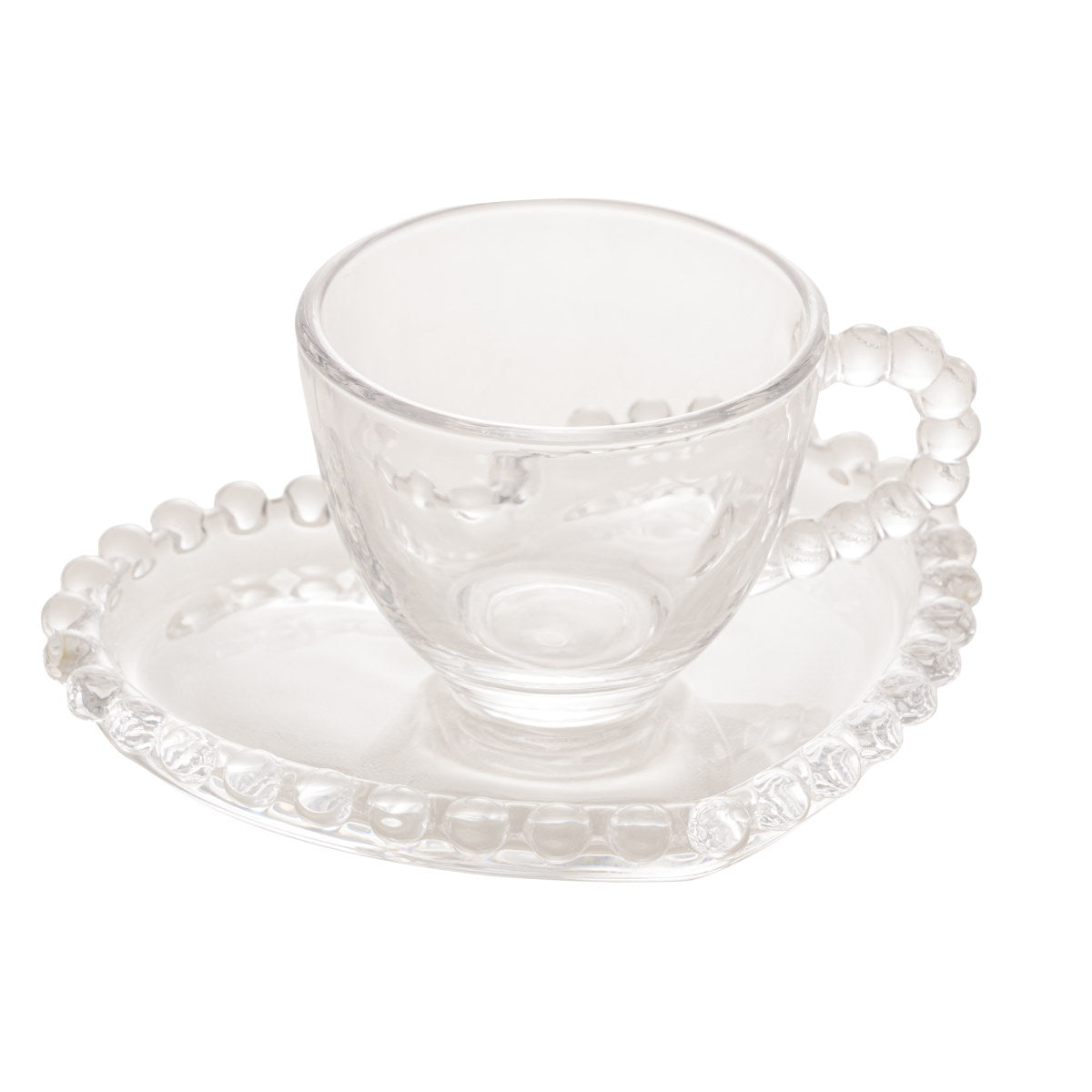 Jogo 4 Xícaras para Café Rojemac Coração Pearl 85ml Cristal