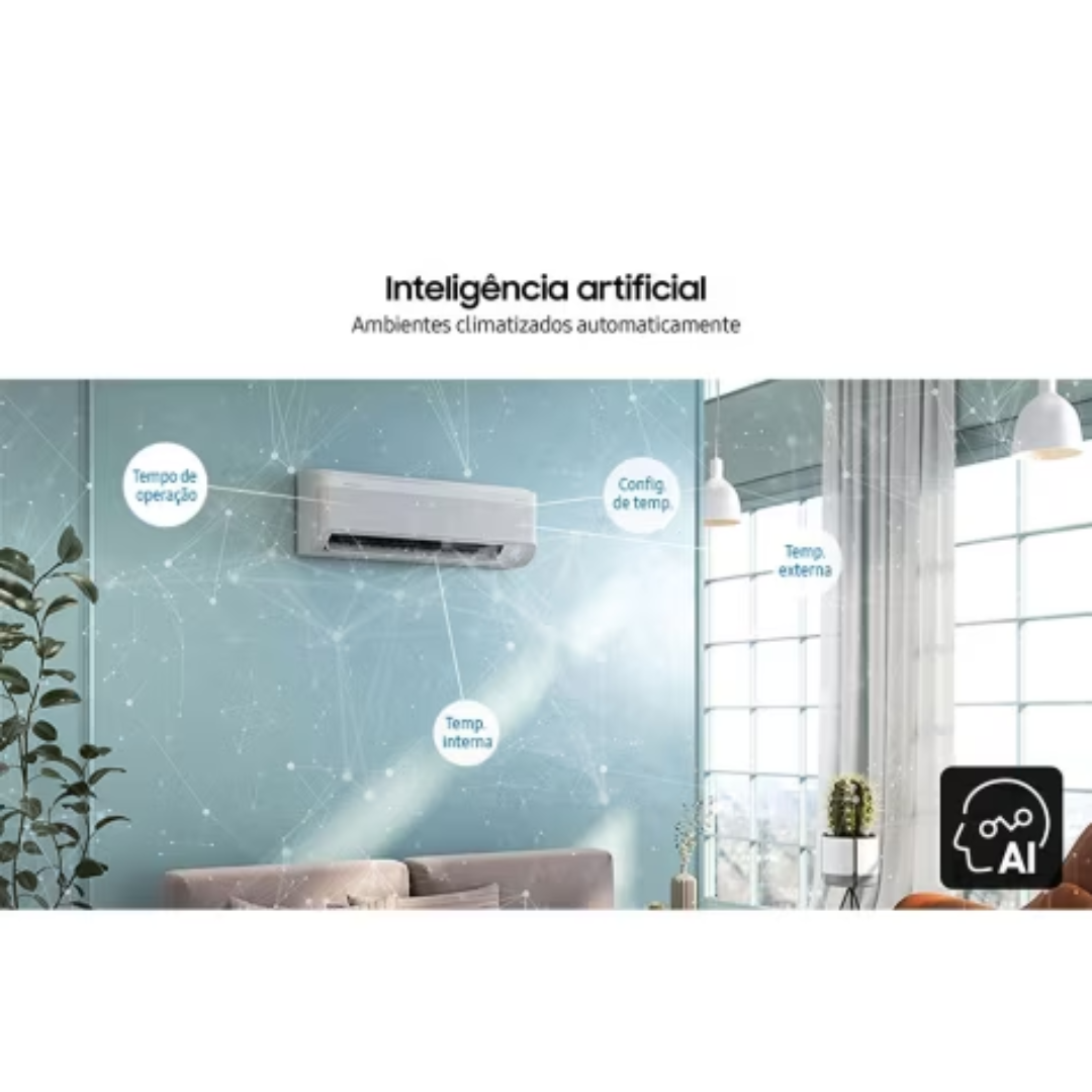 Ar-Condicionado Split Inverter Samsung 9000 BTUs WindFree AI Frio 220V