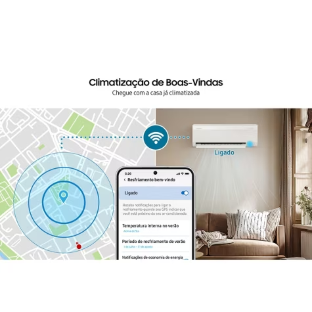 Ar-Condicionado Split Inverter Samsung 9000 BTUs WindFree AI Frio 220V
