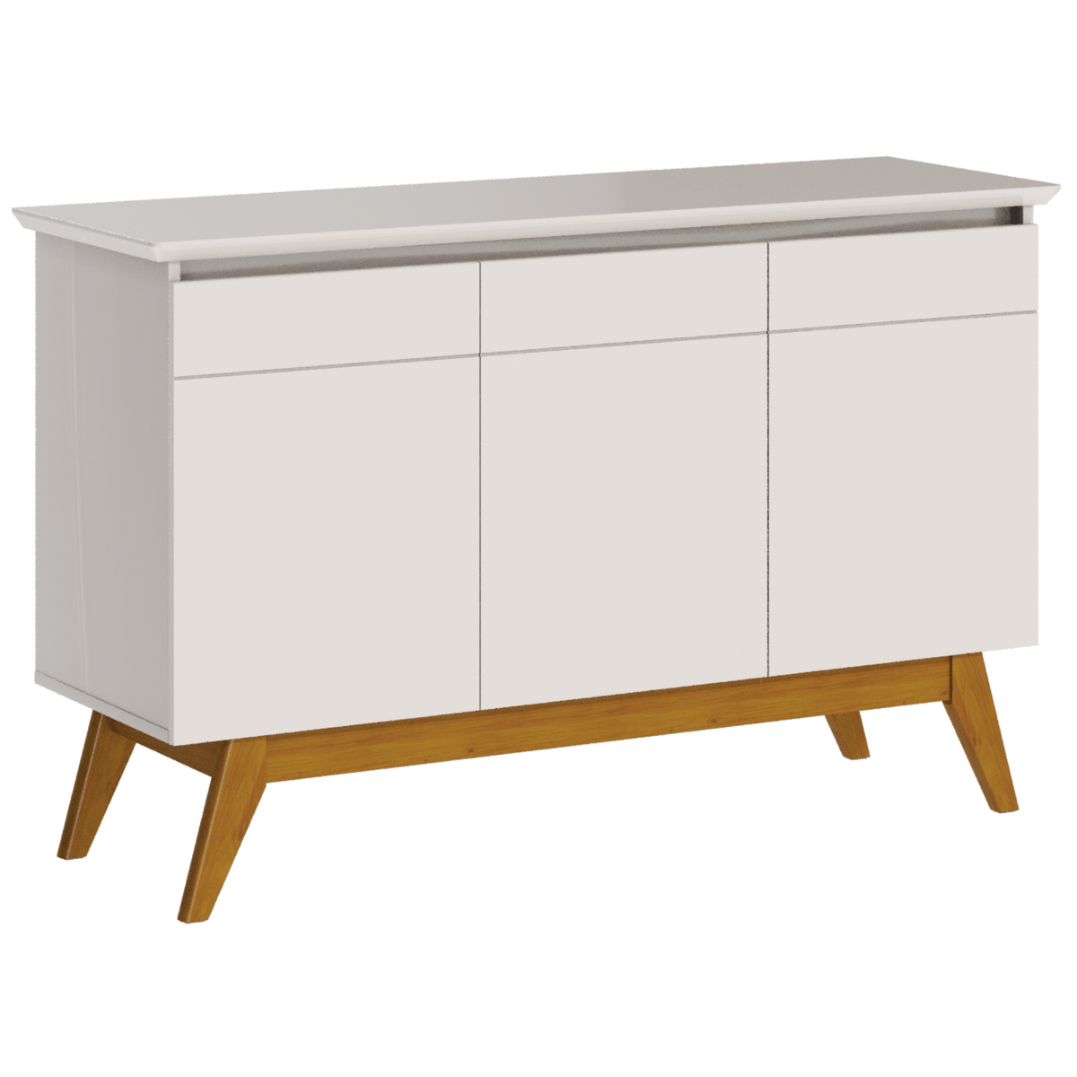Balcão Buffet Classic Imcal 125cm 3 Portas Off White e Freijó