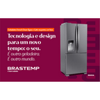 Refrigerador Brastemp 515L BRH85AK 3 Portas French Door Inverter Água e Gelo na Porta Cor Inox 220V