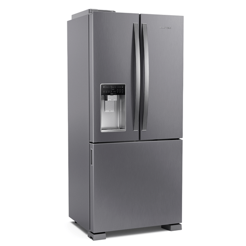 Refrigerador Brastemp 515L BRH85AK 3 Portas French Door Inverter Água e Gelo na Porta Cor Inox 220V