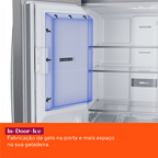 Refrigerador Brastemp 515L BRH85AK 3 Portas French Door Inverter Água e Gelo na Porta Cor Inox 220V