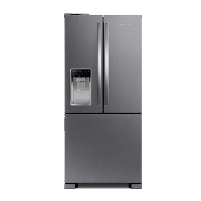 Refrigerador Brastemp 515L BRH85AK 3 Portas French Door Inverter Água e Gelo na Porta Cor Inox 220V