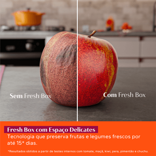 Refrigerador Brastemp 515L BRH85AK 3 Portas French Door Inverter Água e Gelo na Porta Cor Inox 220V