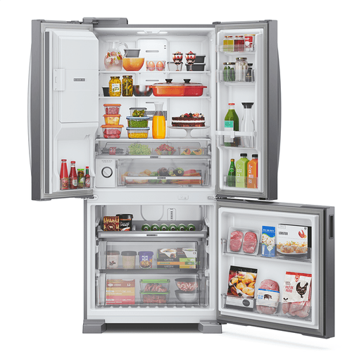 Refrigerador Brastemp 515L BRH85AK 3 Portas French Door Inverter Água e Gelo na Porta Cor Inox 220V
