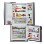 Refrigerador Brastemp 515L BRH85AK 3 Portas French Door Inverter Água e Gelo na Porta Cor Inox 220V