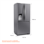 Refrigerador Brastemp 515L BRH85AK 3 Portas French Door Inverter Água e Gelo na Porta Cor Inox 220V