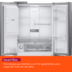 Refrigerador Brastemp 515L BRH85AK 3 Portas French Door Inverter Água e Gelo na Porta Cor Inox 220V