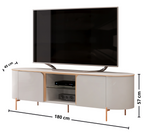 Rack Adele DJ Móveis 180cm 100% MDF Pés Dourados Off White