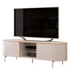 Rack Adele DJ Móveis 180cm 100% MDF Pés Dourados Off White