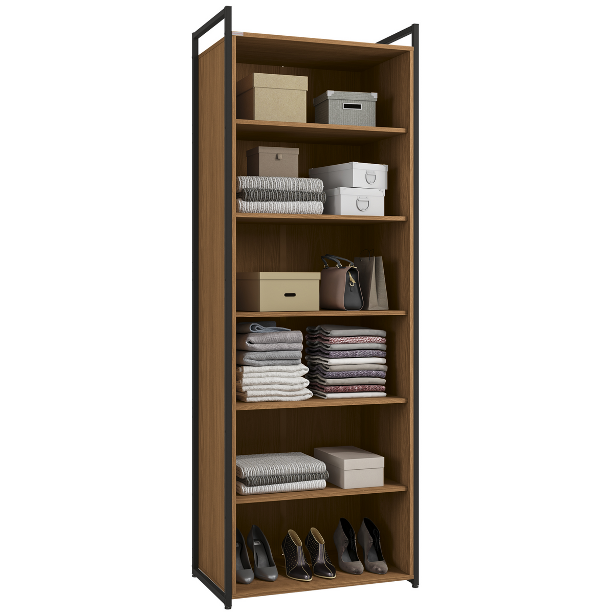 Armário Industrial Closet LI052 Kappesberg 72cm 2 Portas Canela e Preto Fosco
