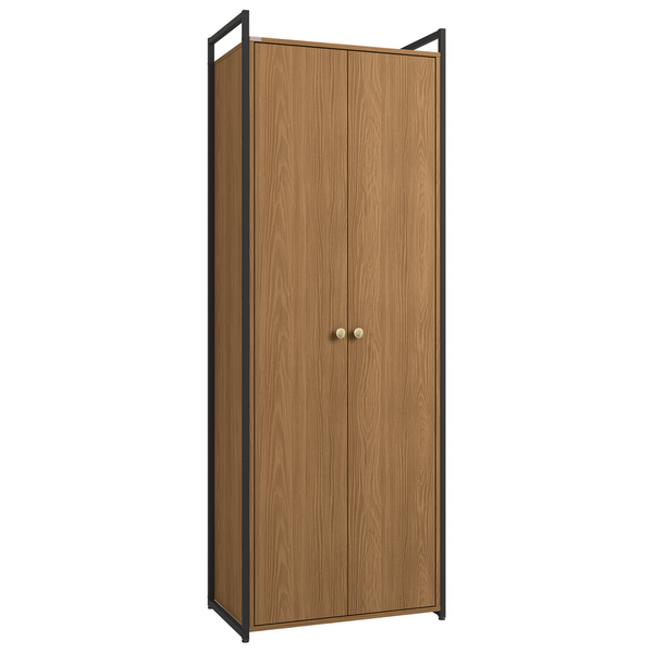 Armário Industrial Closet LI052 Kappesberg 72cm 2 Portas Canela e Preto Fosco